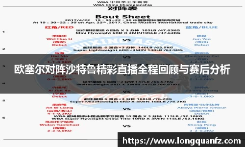 欧塞尔对阵沙特鲁精彩直播全程回顾与赛后分析